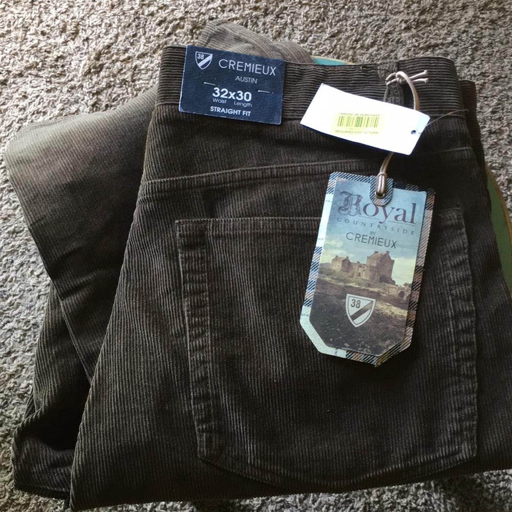 Cremieux straight fit corduroy pants 32 x 30